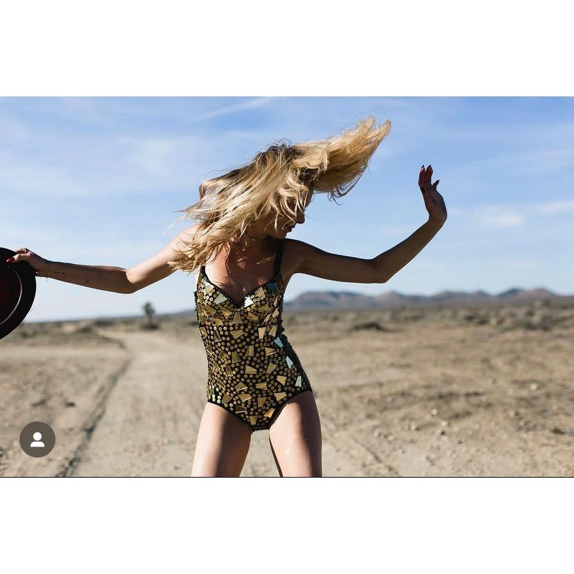 Midnight Gold Mirror Sequin Bodysuit