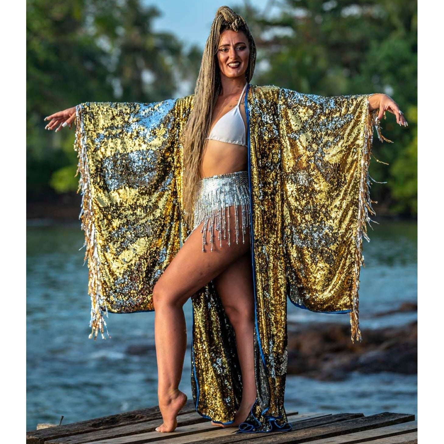 Long Sequin Kimono | Mirrorball | Lady Jane Sequins Long Sequin Kimono | Mirrorball | Lady Jane Sequins