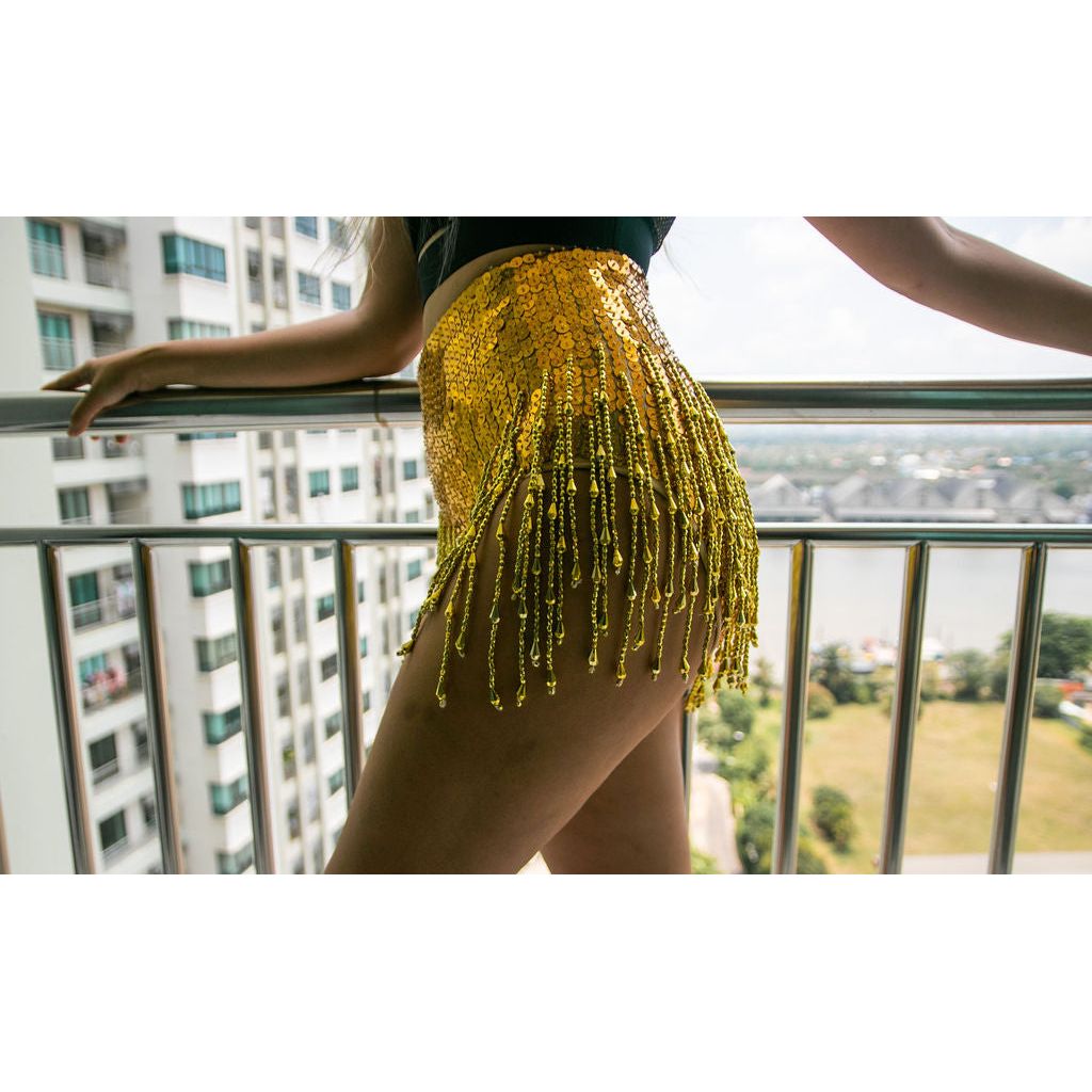 Midnight Gold Booty High Waist Sequin Shorts