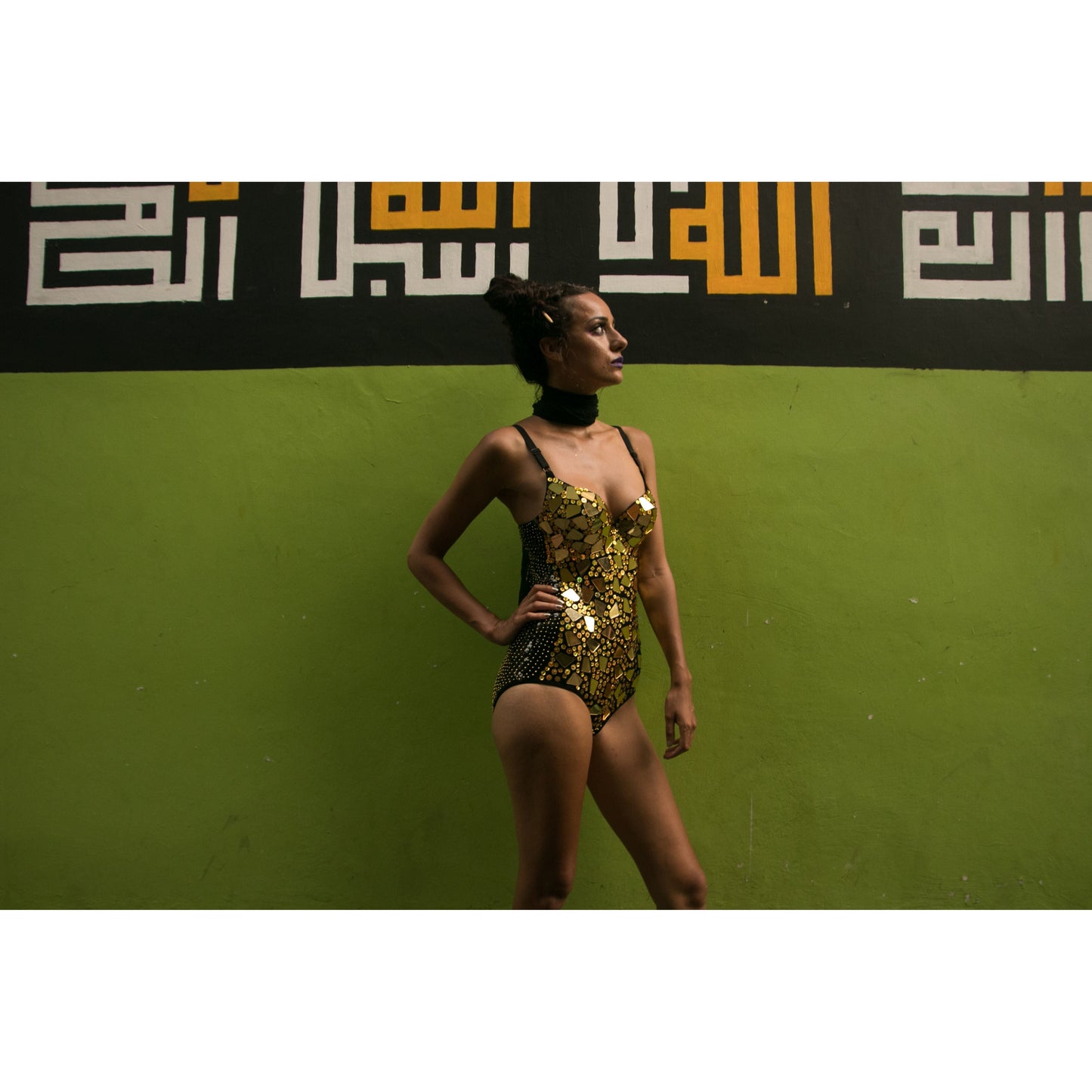 Midnight Gold Mirror Sequin Bodysuit