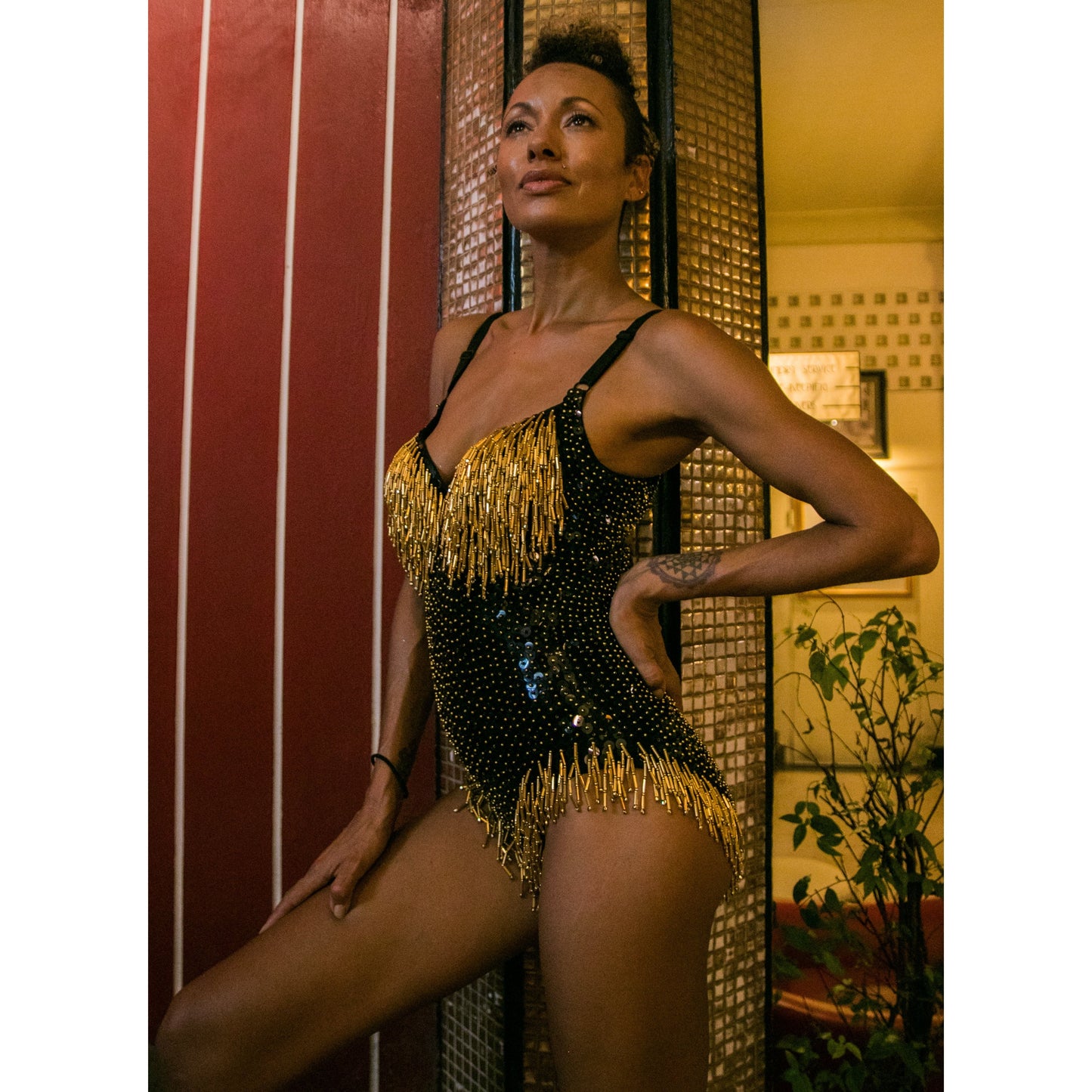 Midnight Gold Sequin Bodysuit