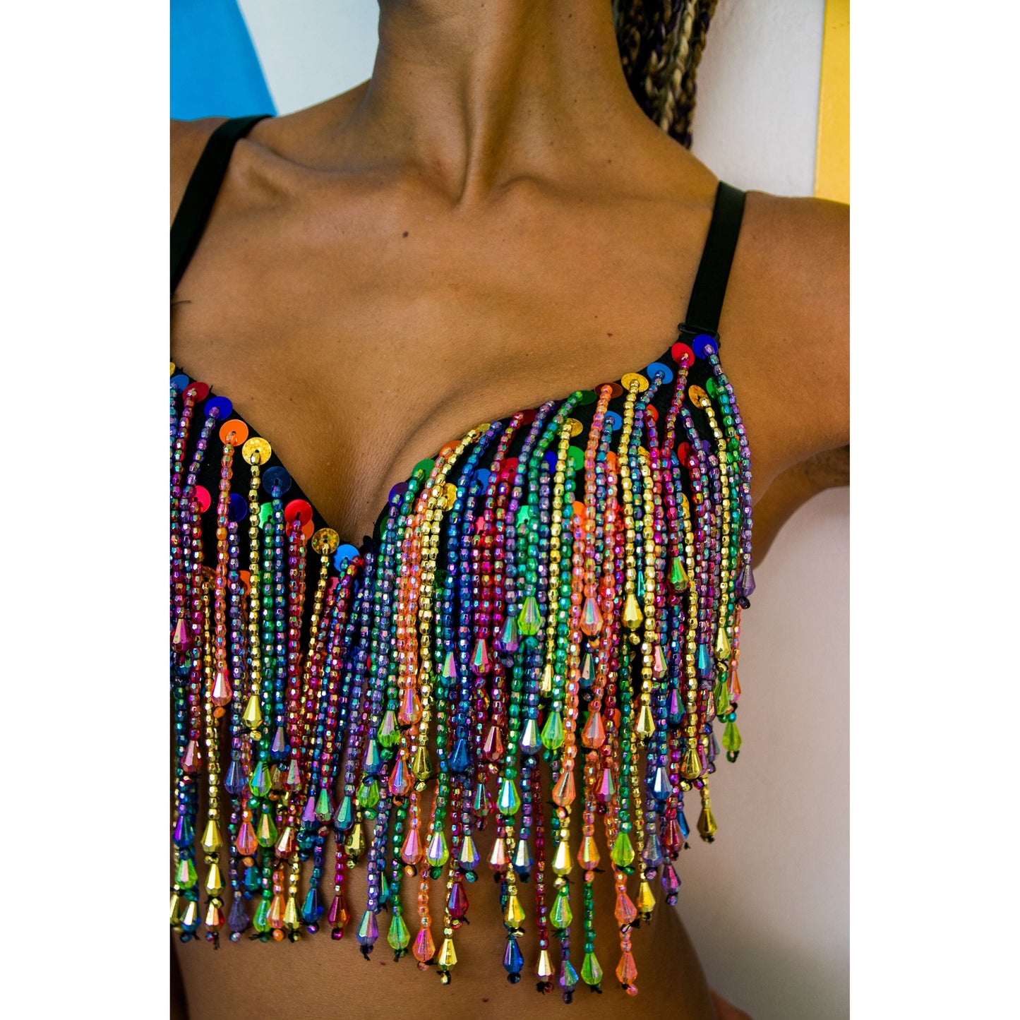 Rainbow Sequin Beads Bra