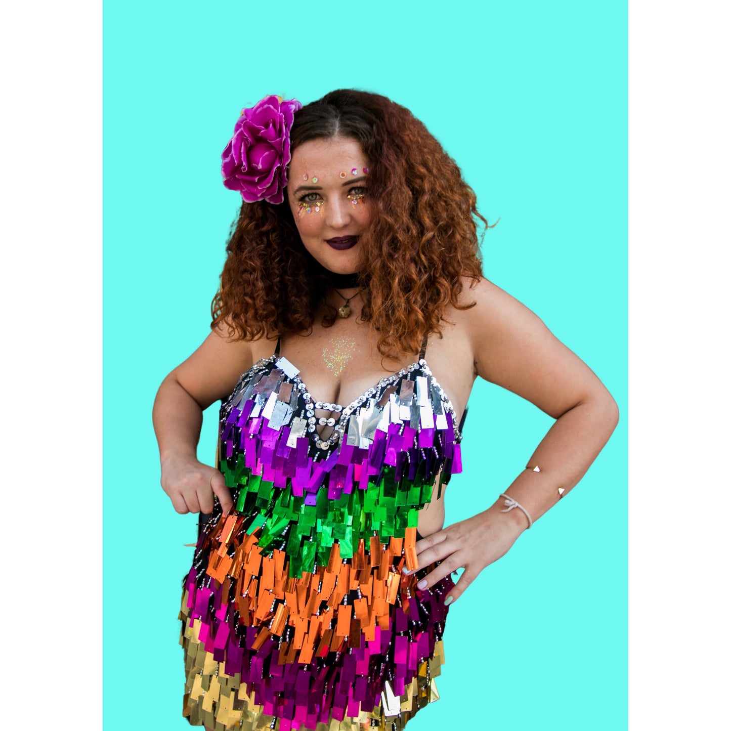 Rainbow Sequin Dress