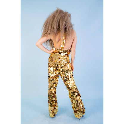 Gold Droplet Sequin Jumpsuit