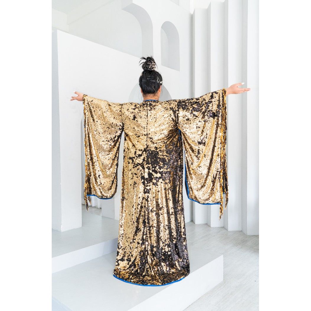 Long Sequin Kimono | Midnight Gold | Lady Jane Sequins Long Sequin Kimono | Midnight Gold | Lady Jane Sequins