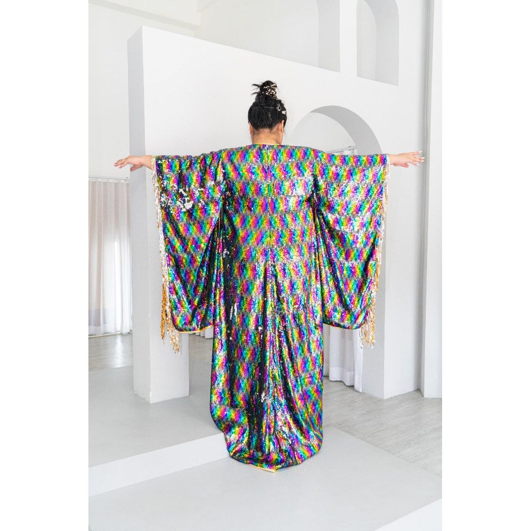 Long Sequin Kimono | Rainbow Shimmer | Lady Jane Sequins Long Sequin Kimono | Rainbow Shimmer | Lady Jane Sequins