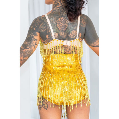 Midnight Gold Booty High Waist Sequin Shorts