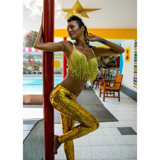 Gold Sequin Leggings for Women. Individual Hand Sewn Sequins on a Quality  Base. -  Canada