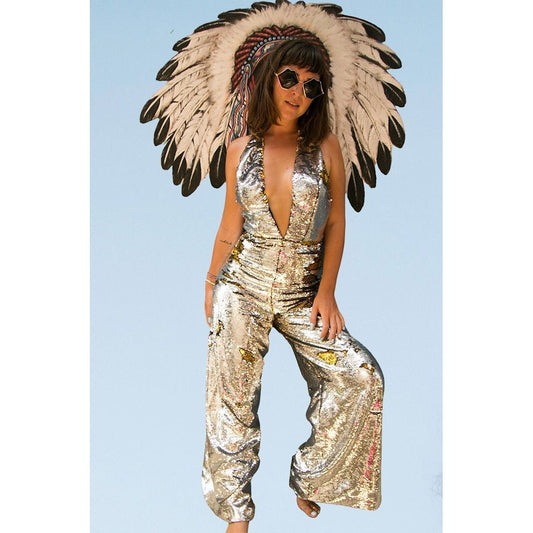 Mirrorball Silver Sequin Jumpsuit