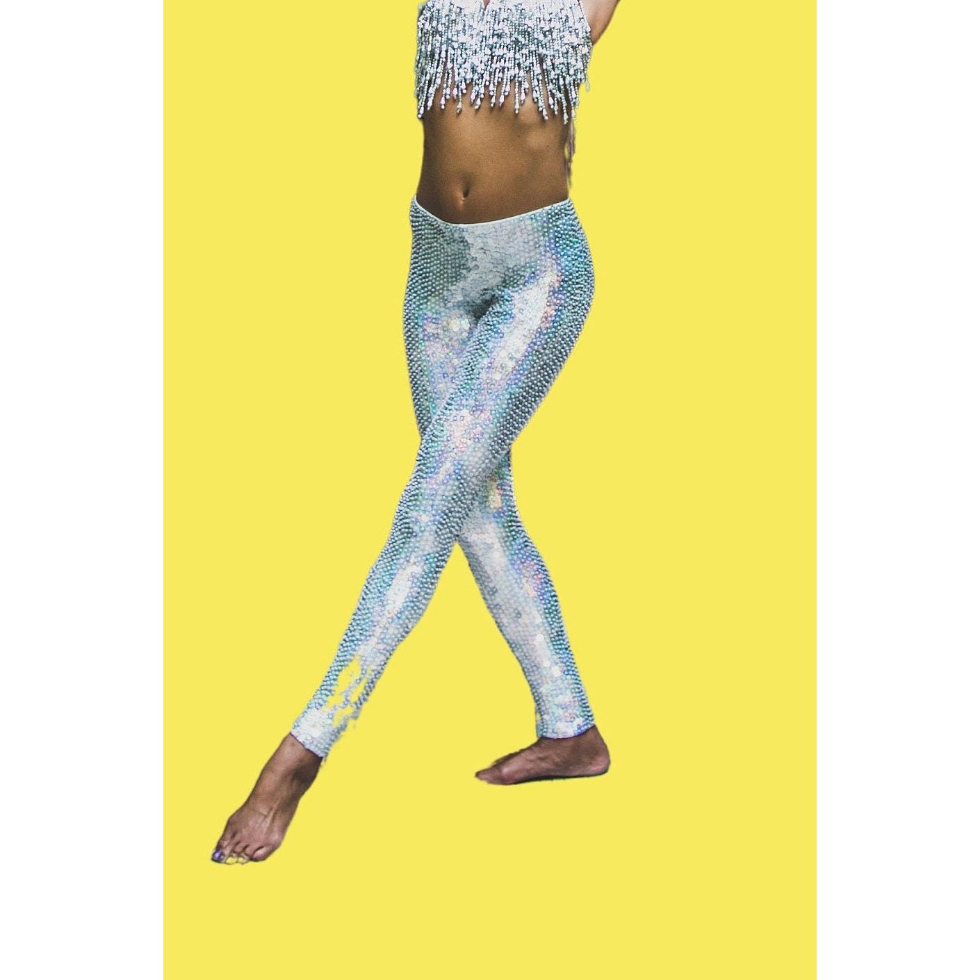 Silver sparkly outlet leggings