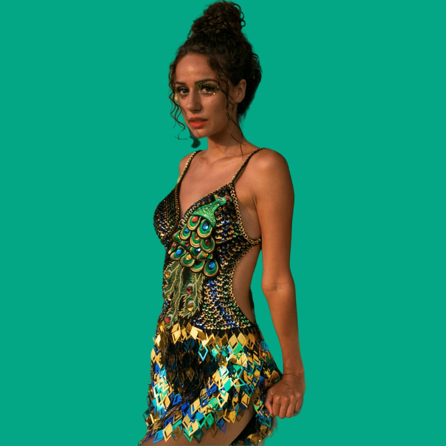 sequin peacock dress Primavera Couture 3295 Sequin Prom Dress Sizes 000 4 10 14 Peacock Beaded Long v