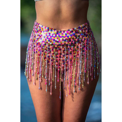 Pink Champagne Cheeky Low Waist Sequin Shorts