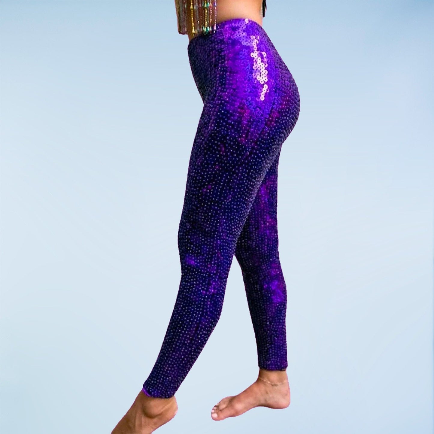 Purple Pow Sequin Leggings
