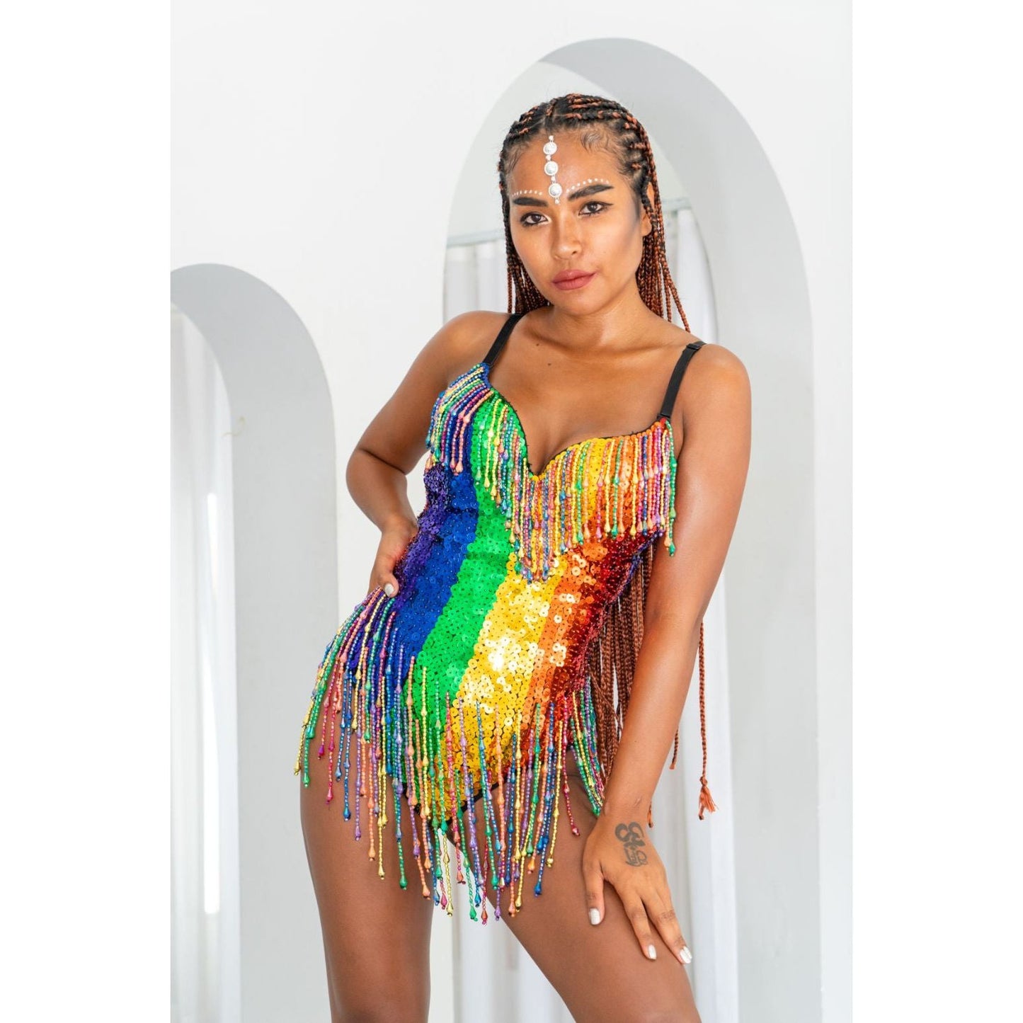 Rainbow Cheeky Sequin Bodysuit