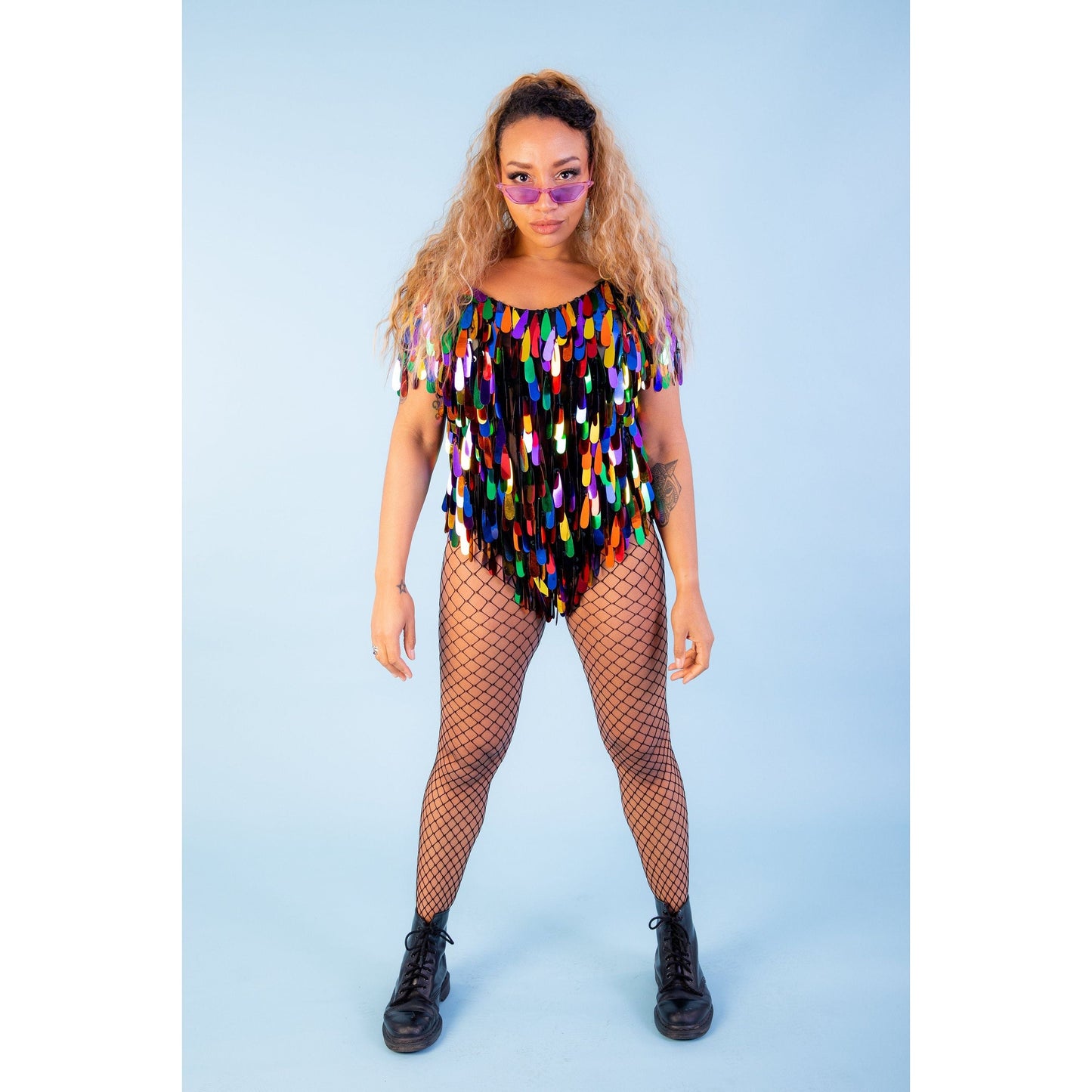 Rainbow Droplet Sequin Bodysuit