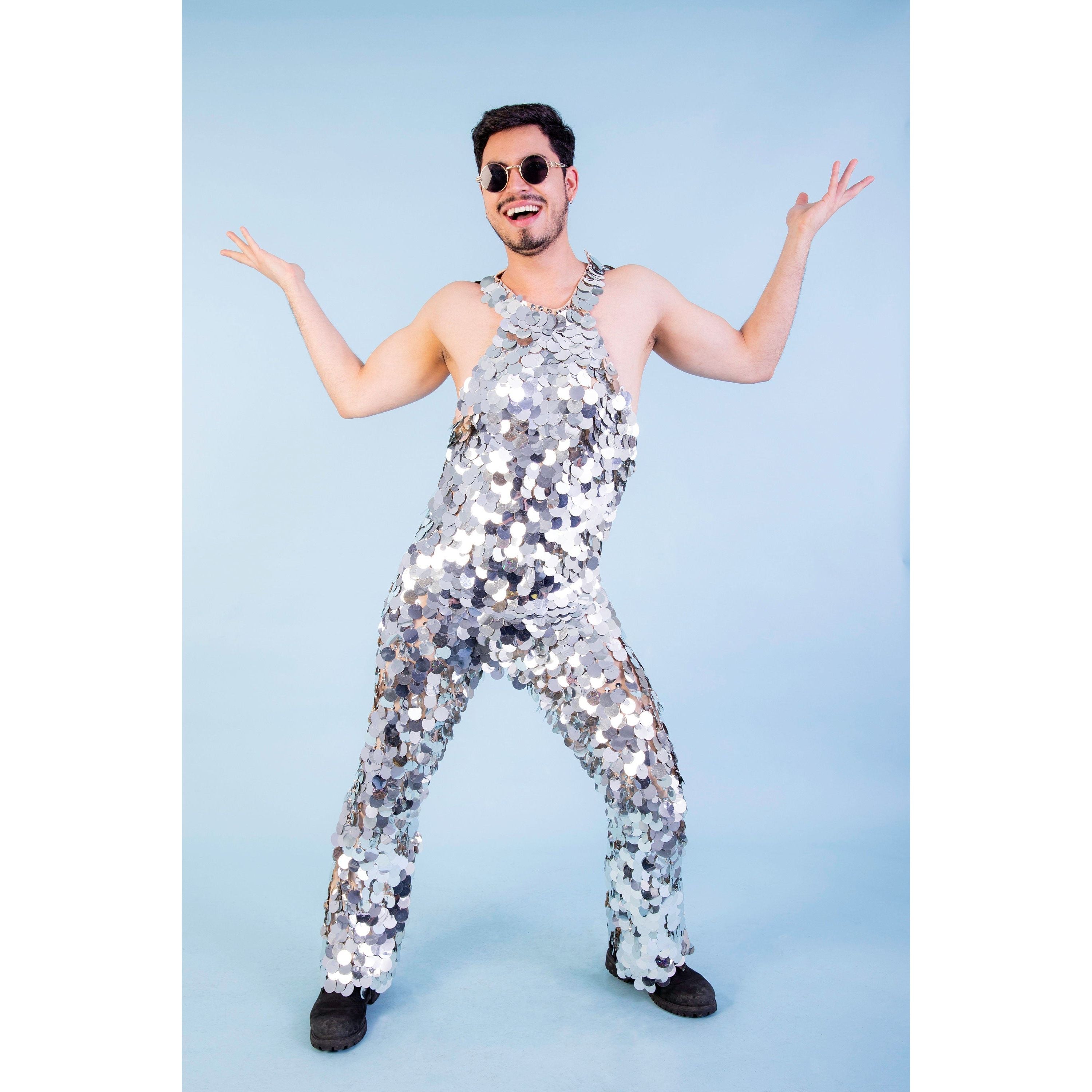 Sequin Jumpsuit Rainbow Droplet Lady Jane Sequins