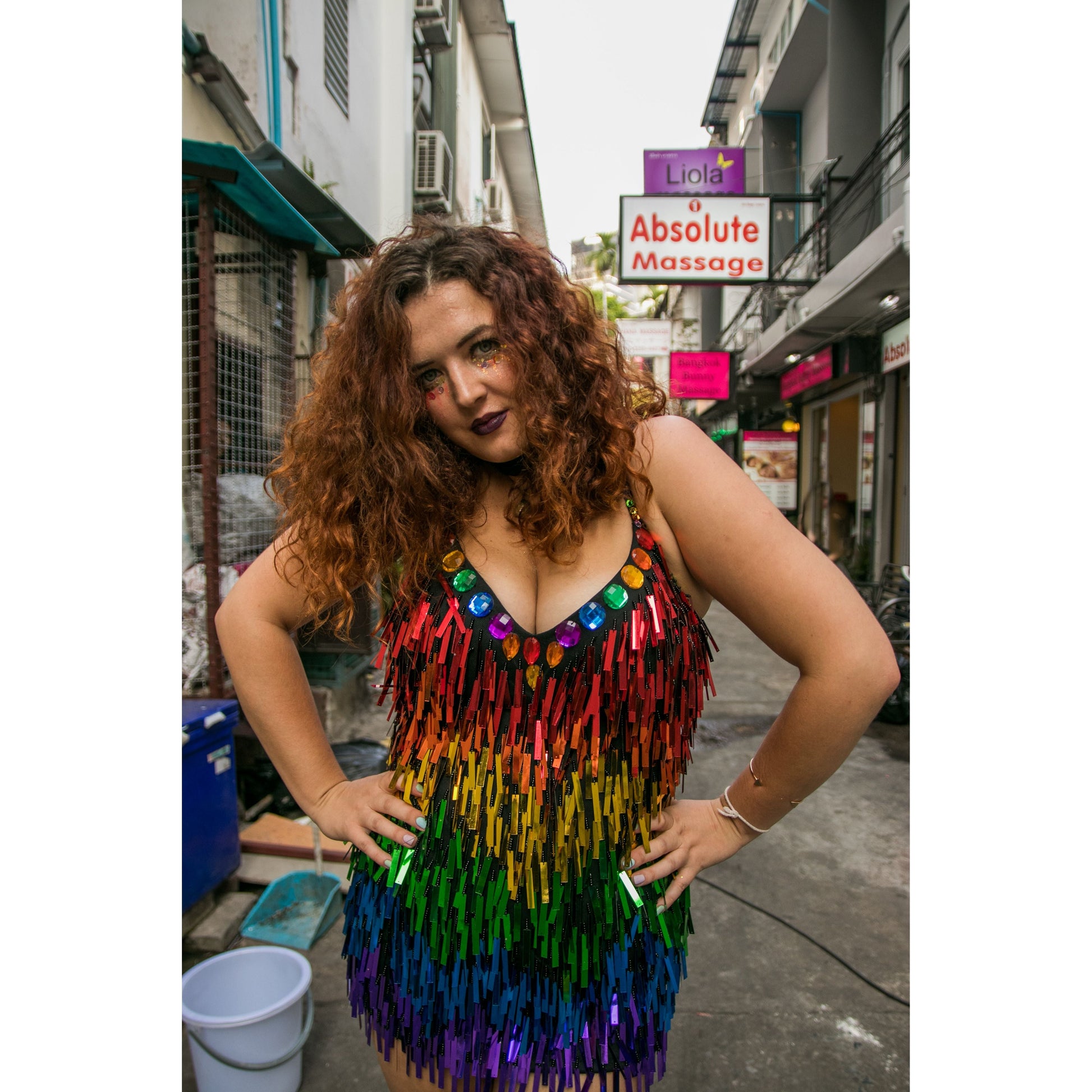 club l rainbow sequin dress Multi NastyGal Rainbow Disc Sequin Mini Dress