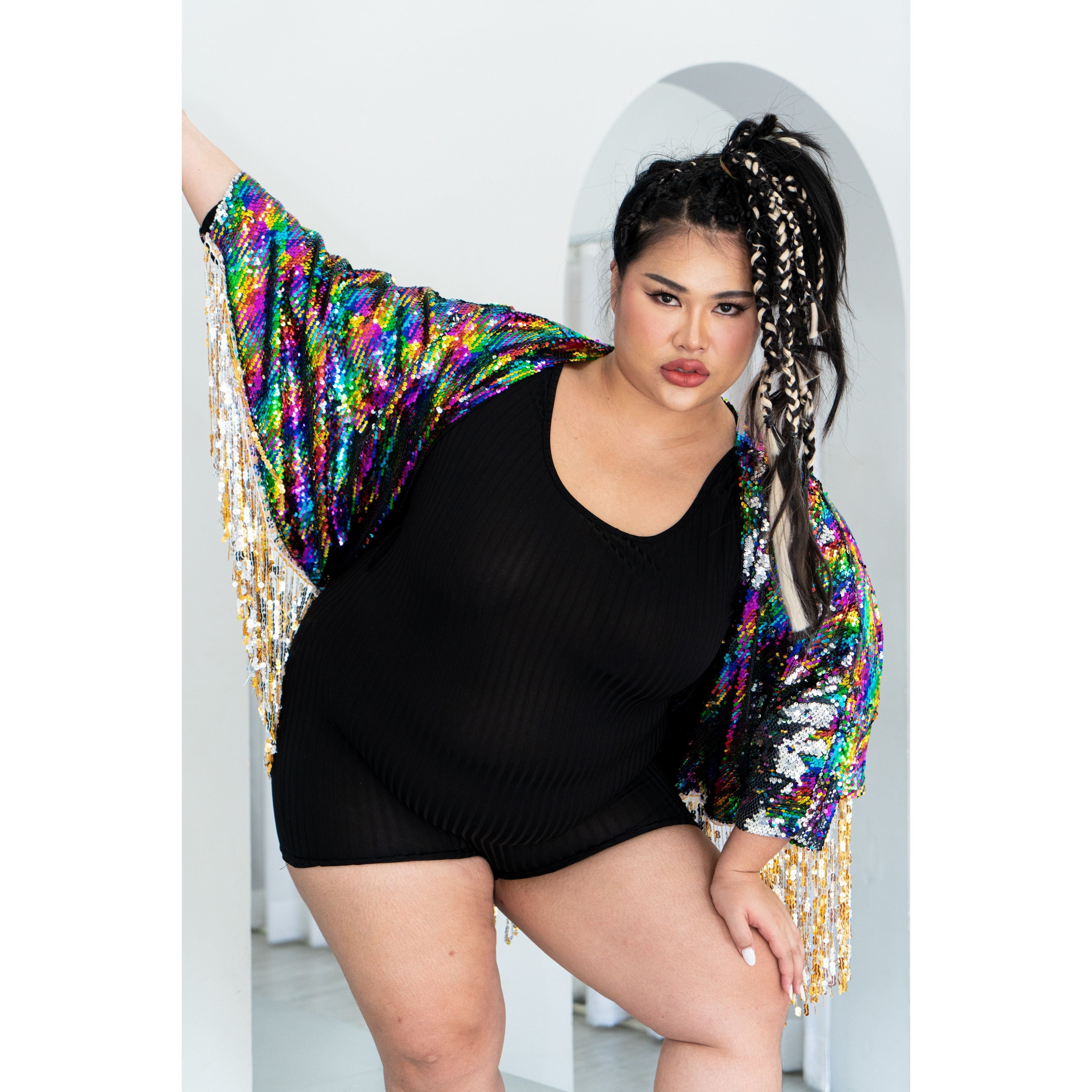 Rainbow sequin top plus sales size