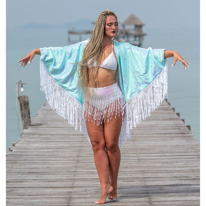 Sequin Kimono in Sea Breezy Blue